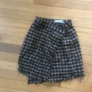 Plaid mini wrap skirt